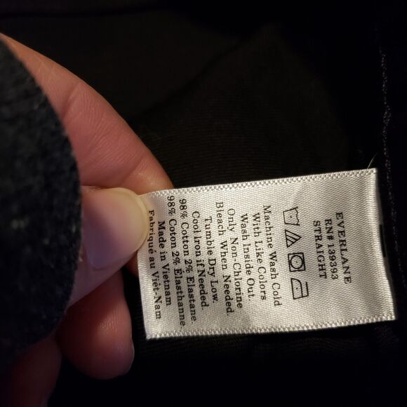 Everlane Black Authentic Stretch Mid Rise Skinny Jeans Womens 32x32 - Picture 12 of 13